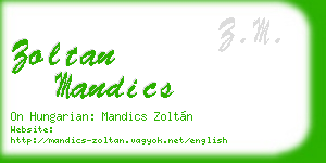 zoltan mandics business card